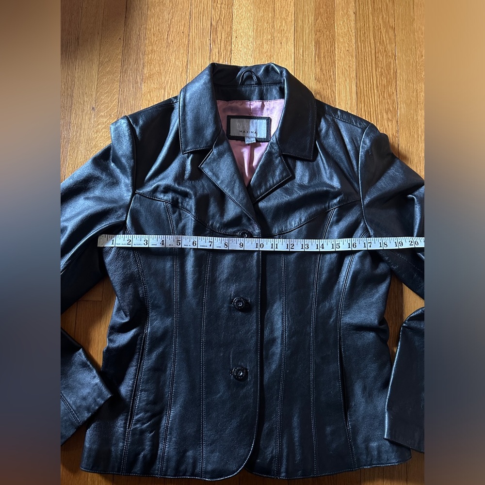 Vtg Early 2000s Wilson’s Leather Maxima Fit and Flair Leather Jacket, Size Large - Picture 3 of 9